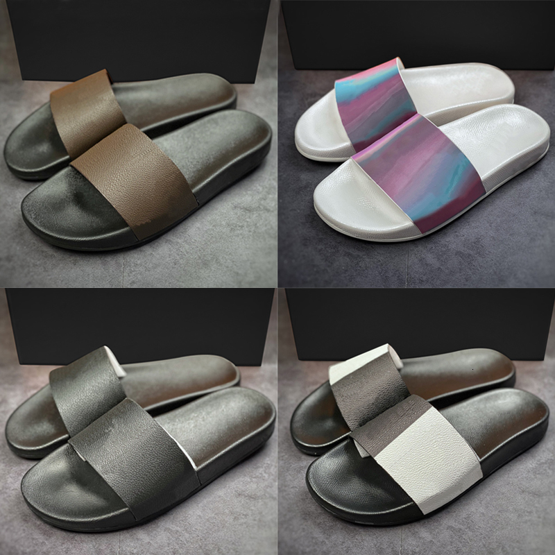 Mens Women Slides Designer Sandals Beach Shoes Summer Sandal Womens Slippers Bottoms Flip Flops Rubber Causal Slipper Without Box 38