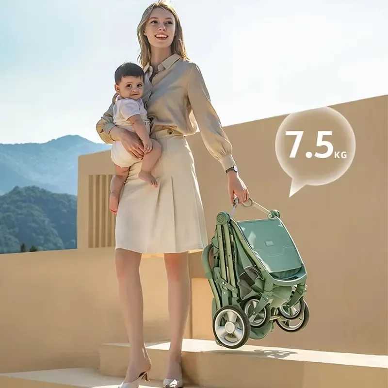 Portable Foldable Baby Stroller High View Two-way Baby Stroller Lightweight Travel Baby Stroller Adjustable BackrestXJ241231