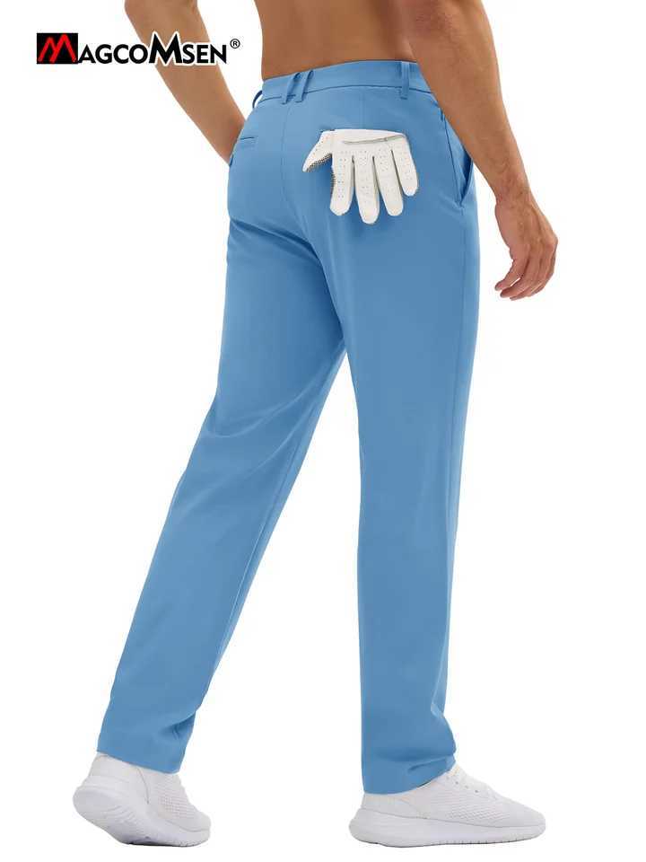 MAGCOMSEN 30 /32/34 stretch golf pants mens classic slim fit lightweight dress pants waterproof quick drying work pants with 5 pockets W241231