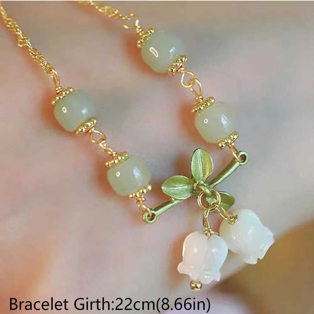 New Chinese style orchid bracelet sweet cherry pendant bracelet fresh student bead bracelet girls jewelry accessories W241231