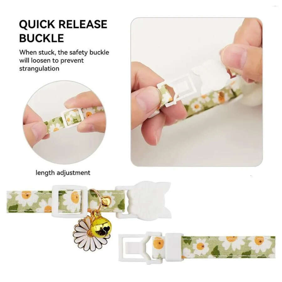 Collars Dog For Air Tag Cat Collar Kitten Breakaway With Silicone Holder Girl Boy Cats Green S