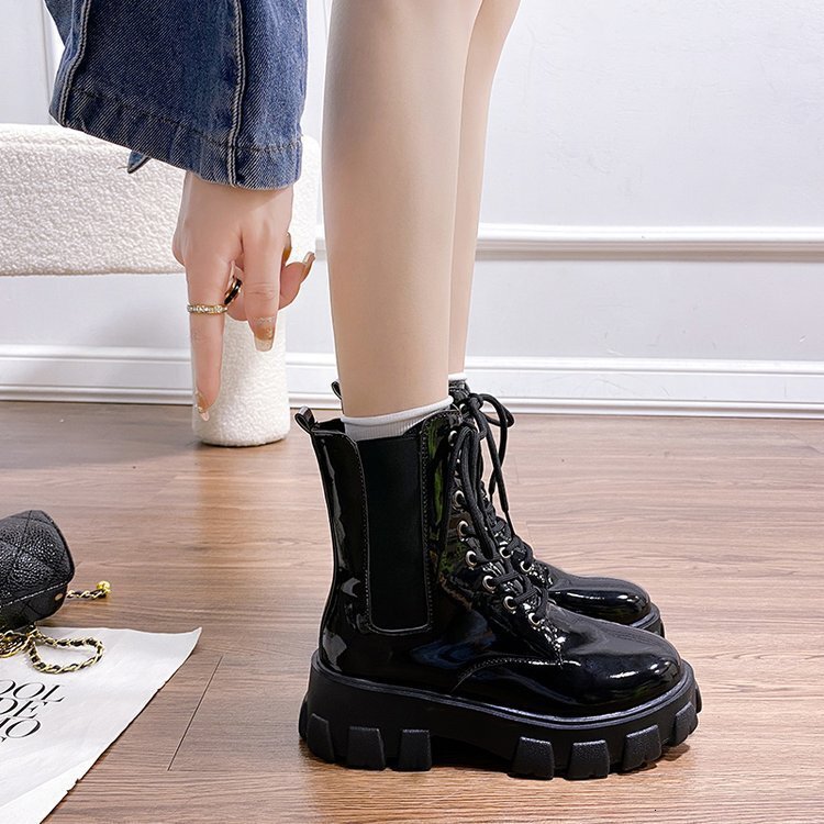 Martin British Ddmywed Style New In Trendy Cool Fashion Black Short Sole Thick Heel Women S Boots Chinese Brand Shoes F Ddmysaturn