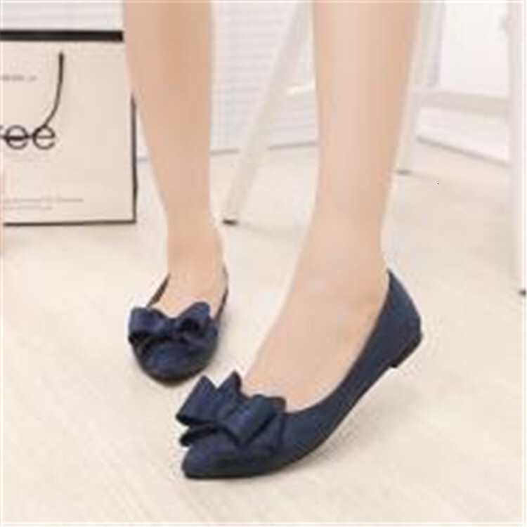 And Ddmywed Spring Autumn New Pointed Shallow Mouth Women S Single Heel Flat Bottom Bow Korean Edition Suede Ladle Shoes Large Chinese Brand F Ddmysat