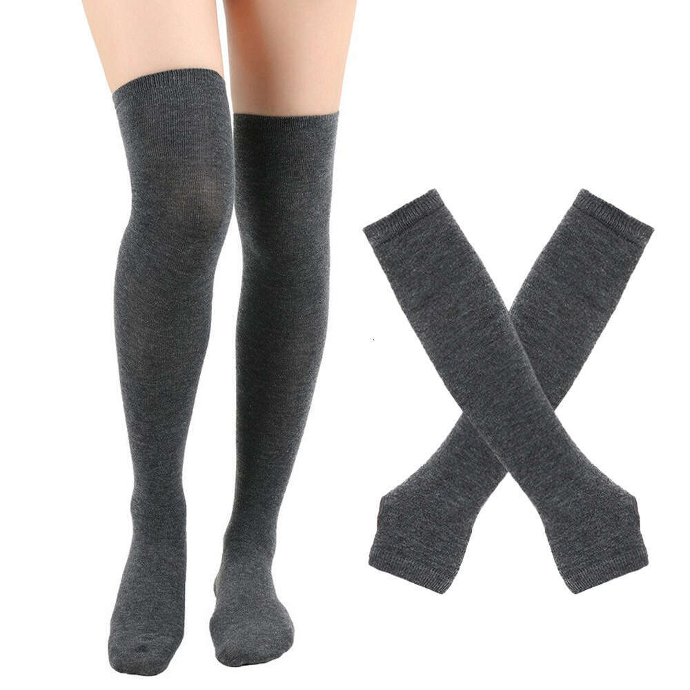 Striped Gloves, Knee High Long Socks, Halloween Cosplay Party Costume Set