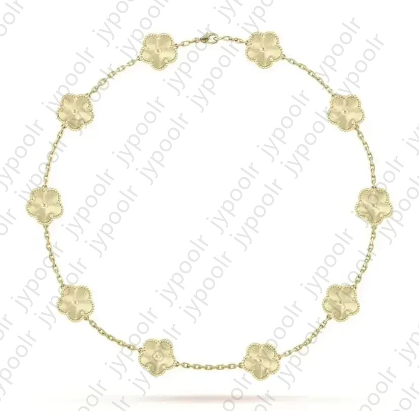 Jewelry Clover Necklace 18K Gold Plated MultiFlower Pendant with Agate Shell Accents Elegant Fashion Necklace for Women Z250910