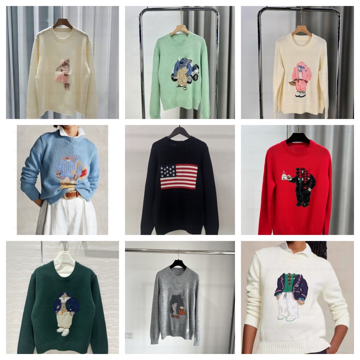 Sweater Designer Womens Knits Catoon Sweater Pullover Embroidery Fashion Knitted Sweaters Unisex Mens Womens Long Sleeve Casual Printed Wool Cotton Soft