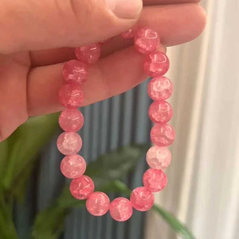 Girls Crystal Color Bracelet Natural Quartz Amethyst Fluorescent Bead Sweet Spirit Constant Energy Chain Bracelet Jewelry W241231