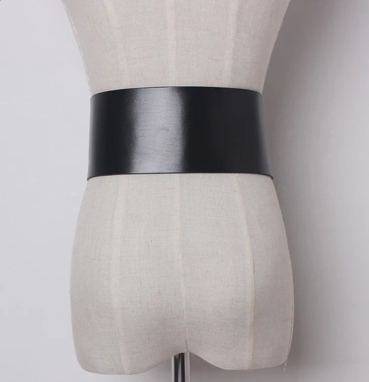 HIgh Quality Genuine Leather Female Wide Belt Punk Fashion Big Square Buckle Black Waist Dress Decorative Belt cinturon mujer 241226