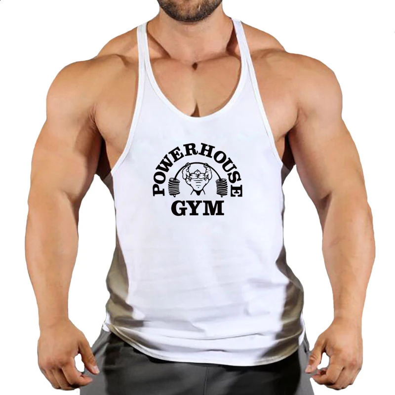 Fitness Clothing Gym T-shirts Suspenders Man Gym Top Men Sleeveless Sweatshirt Mens Clothes Stringer Vests Bodybuilding Shirt 241230