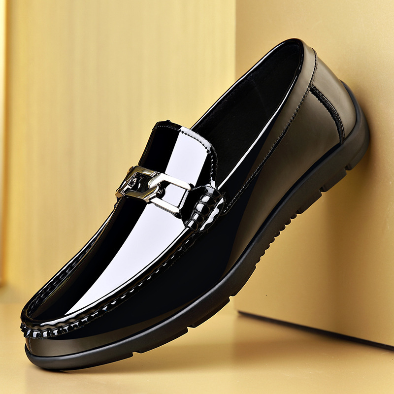 New For Men Genuine Casual Comfortable Patent Leather Shoes Party Slip-On Loafers