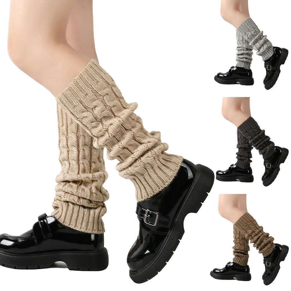 Autumn And Winter Fried Dough Twists Knitting Women's Warm Pile Socks, Figure Eight Wool Leg Guards, Boots