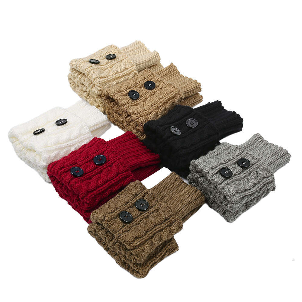 Knitted Hosiery, Wool Warmth, Cuffed Sleeve, Autumn And Winter, 8 Word Fried Dough Twists Button, Short Knee Boots, Leg Sleeve