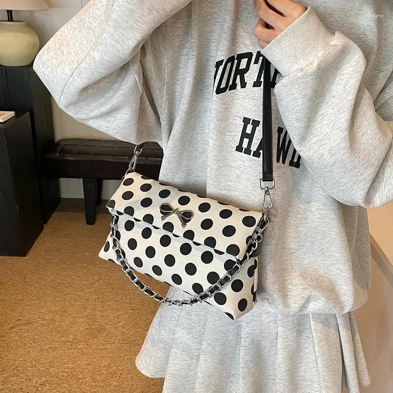 2025 NEW Totes Large Capacity Women's Handbags Fashion Chain Soft Shoulder Crossbody Bags Bow Dot Bolsas Mujer zhanyishengli