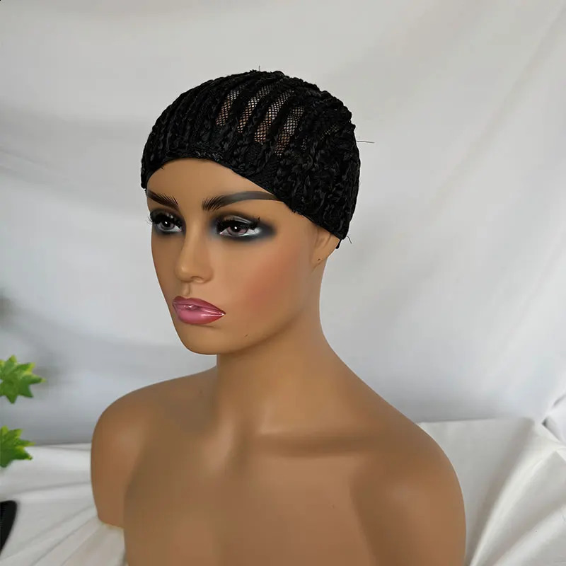 Braided Cap Crochet Wig Cap in Cornrow Sew Hair for Making Synthetic Wig or Weave Easier Sew In Crochet Braided Wig Caps 1pcs 241230