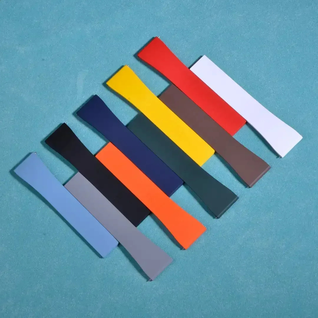 CTS Fluororubber Watch Strap n 18mm 20mm 22mm 21mmQuick Release Butterfly Buckle Watch Bands FKM Strap For Cut To Size 241230