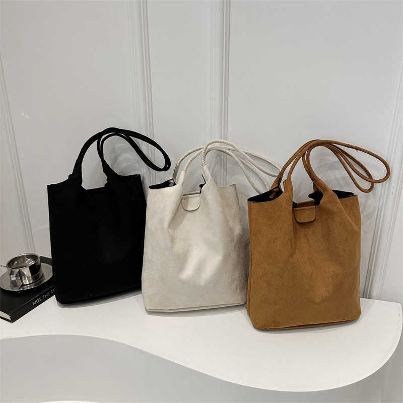 Winter two-piece set new lazy style trendy and simple casual one shoulder women's bucket armpit bag