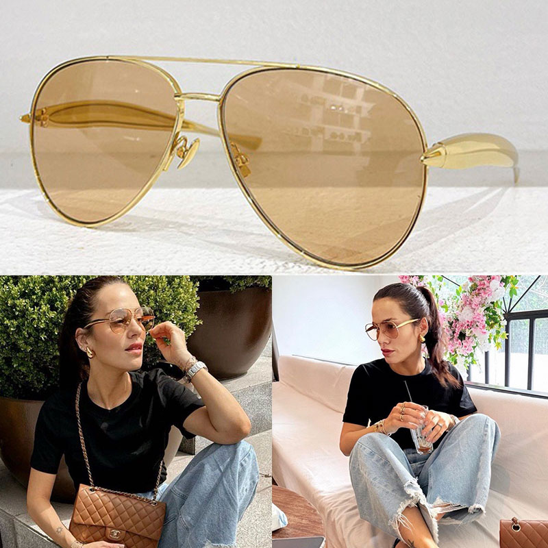 Sardine Metal Pilot Sunglasses Women Street Style Metal Pilot Frame Fashion Casual Wear Sunglasses BV1305