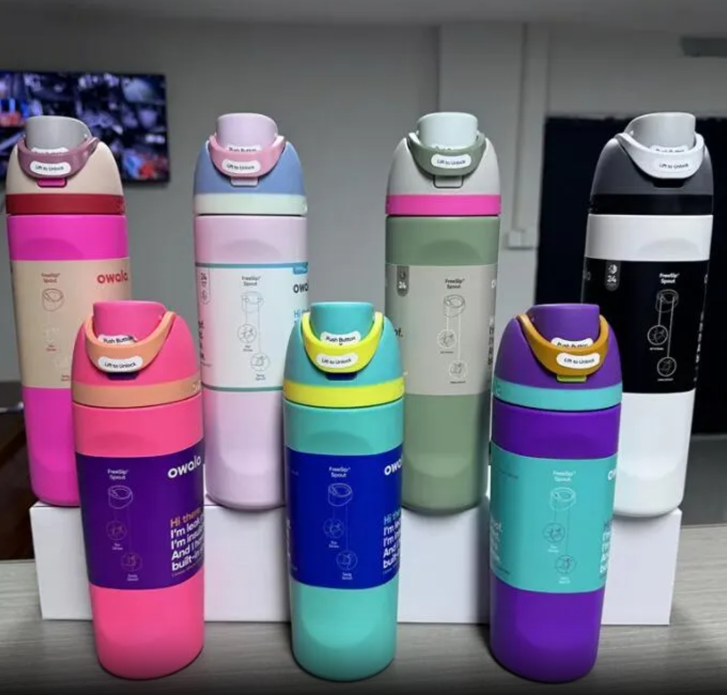 OWALA DHL Tumbler Inulated Stainle Steel With Straw Pa-Free Sport Water Ottle Great For Travel 19Oz 24Oz 32Oz Akura Pink 0113