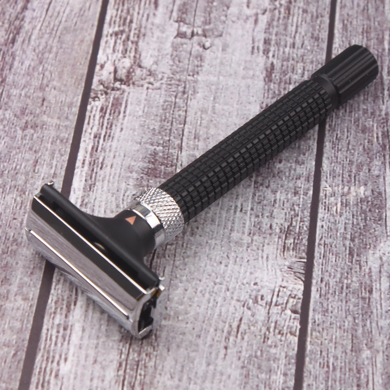 Men Shaving Adjustable No Battery Manual Razor Double Edge Safety Razors Butterfly Open Brass Long Handle Metal Shaver 241230