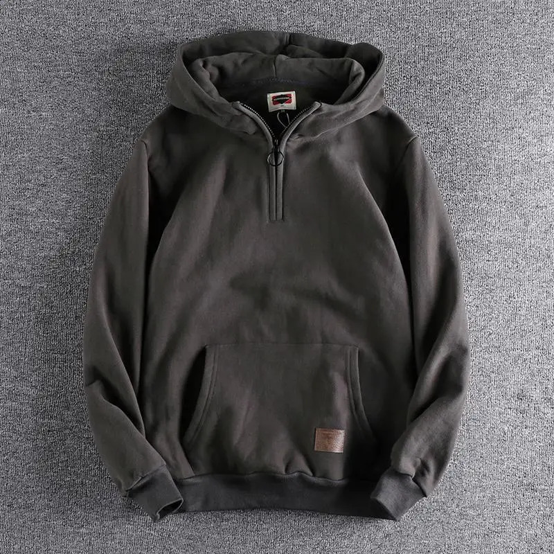 Man Hoodies with Zipper Solid Sweatshirts for Men Pocket Cotton Harajuku Fashion Clothing Deals Y2k Vintage Emo 241230