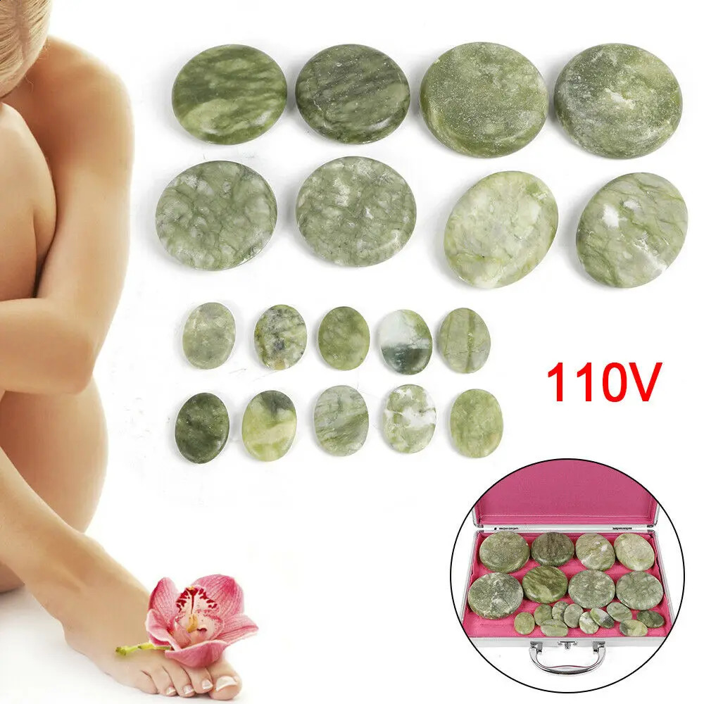 Stones Massage Set 16/20/28Pcs Basalt Stones with Heater Box for Home Salon Professional Relaxing Healing Pain Relief 241230