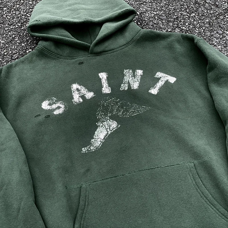 Cotton Fashion 2025 Y2K High Quality SAINT Hoodies All-match Casual Mens And Womens Keep Warm Pullover Sweatshirts 241230
