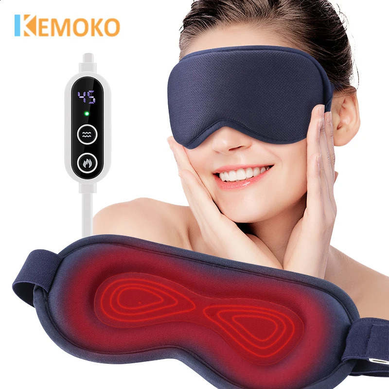 Electric Steam Eye Mask 3-level Compress 6-level Vibration 3D Massage Constant Temperature Smart Timing Sleep Shading Relief 241231