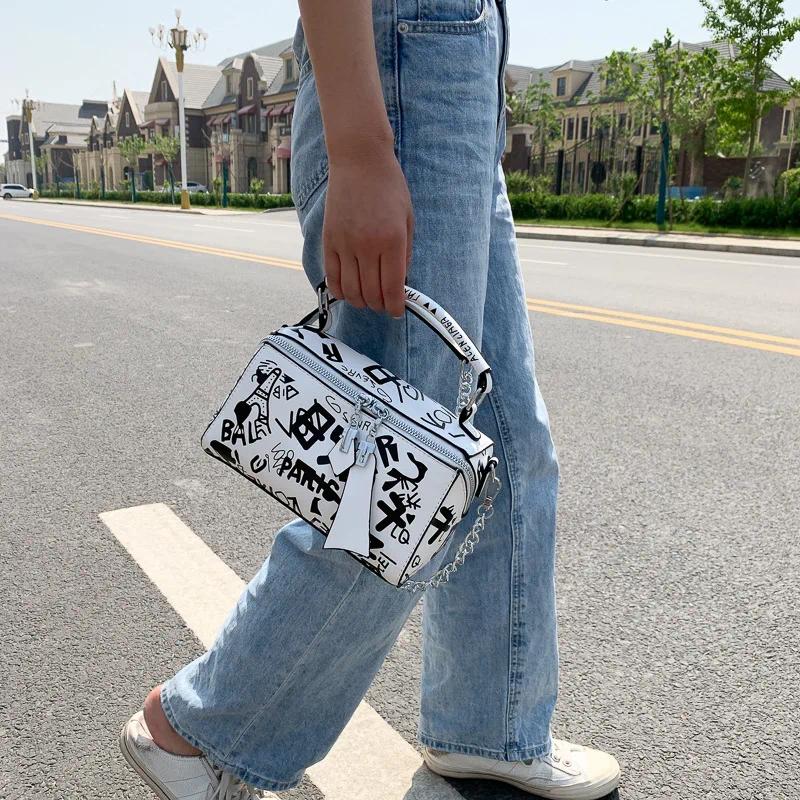 Shoulder Bags Design Women Leather Handbags And Purse Fashion Crossbody For Graffiti Bag zhanyishengli