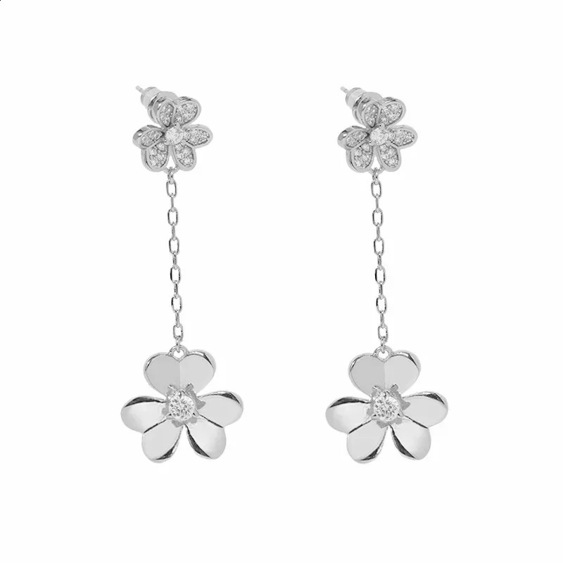 FUQI Trendy Ladies Three Leaf Flower Tassel Long Drop Earrings Sets for Women Wedding Fashion Jewelry Sets with Gift Box 241230