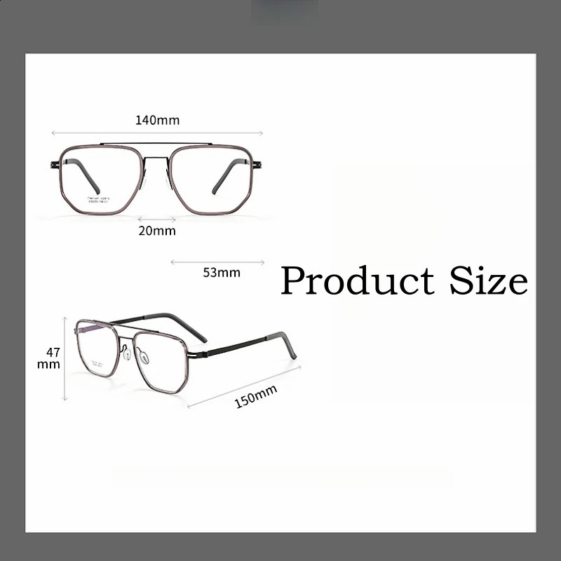 YIMARUILI Ultra-light Fashion Double Beam Eyeglass Frame mens Retro Optical Prescription Womens Glasses 2613 241230