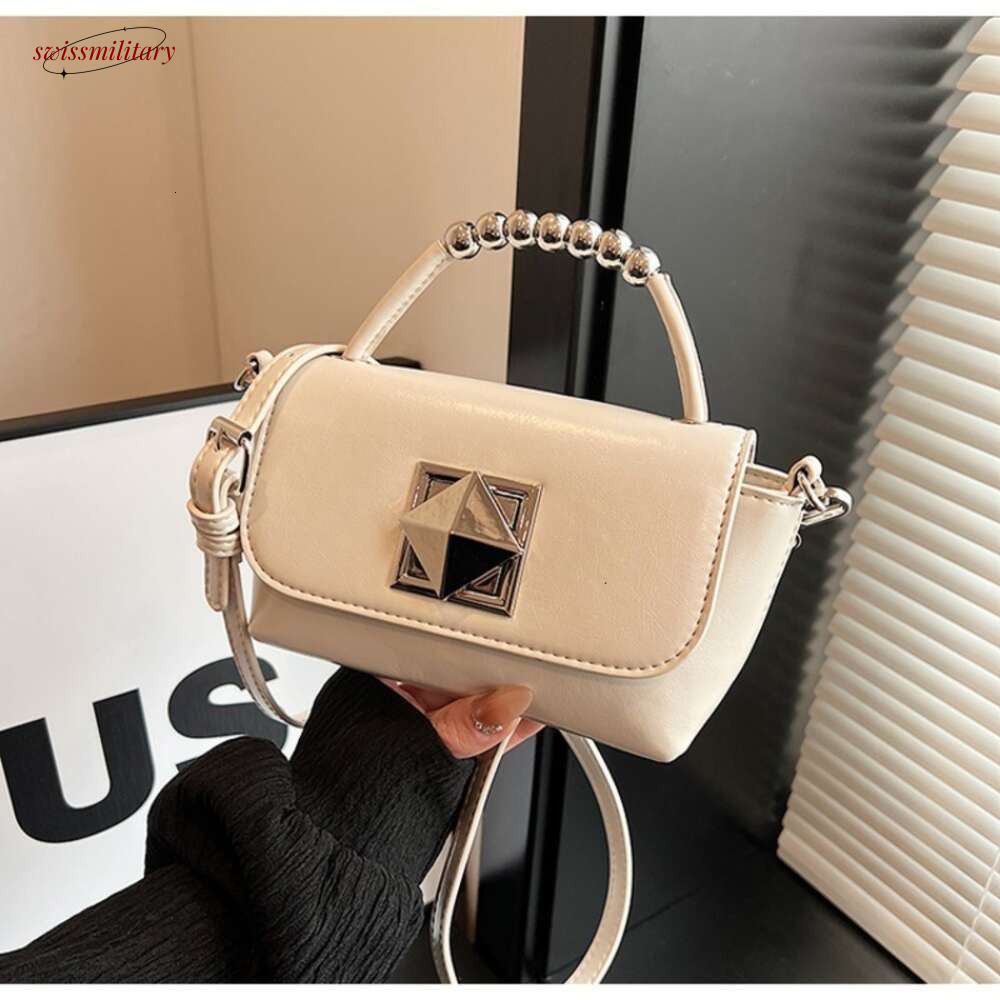 Beading PU Square Hand Fashion Hasp High Quality Compact Versatile Shoulder Bags for Women 2025 Designer Style #36 swissmilitary