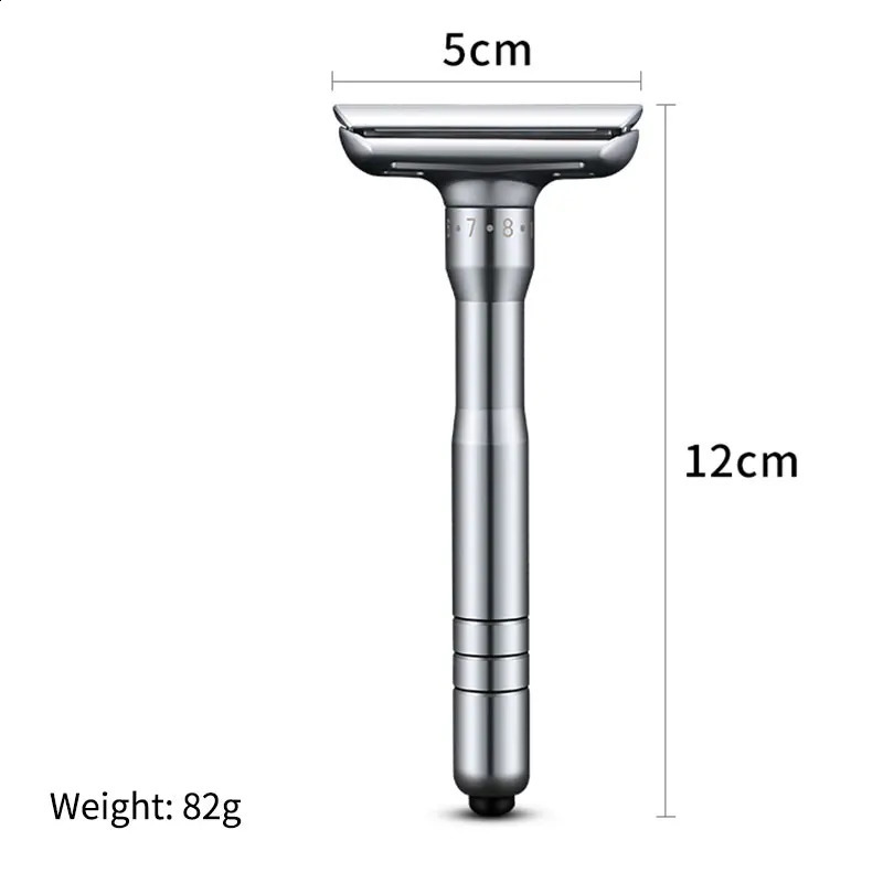 Safety Razor Adjustable Double Edge Metal Manual Shaver For Men Shaving Tool With Box 5 Blades 241230