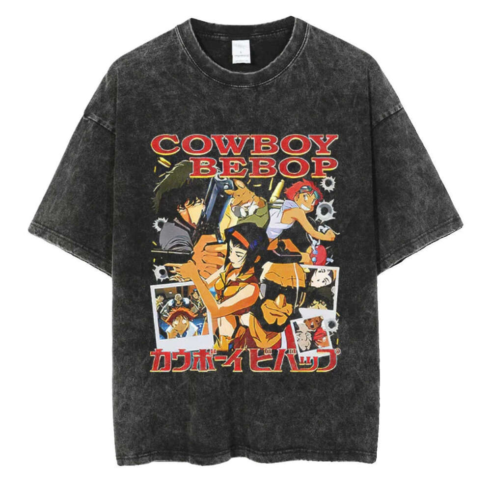 Berserk Swordsmanship Legendary Spell Return Battle Japanese Anime Wash Wax Dyed Worn Out Direct Spray Short sleeved T-shirt