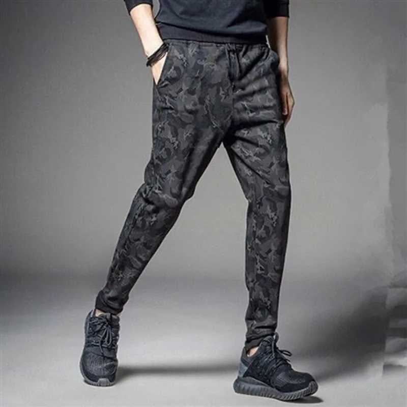 New gym drawstring mens sportswear camouflage jogging bag harem sports pants relaxed mens long legs plus size M-5XL W250318
