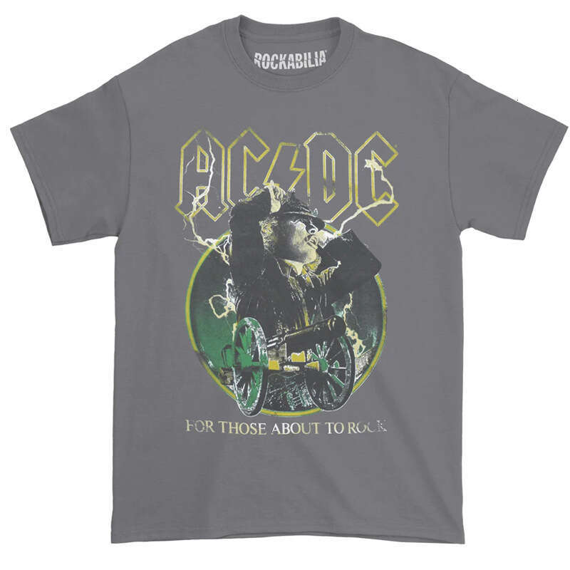 ACDC Band BACK IN BLACK Rock Punk American Vintage High Street Direct Spray Printed T-shirt