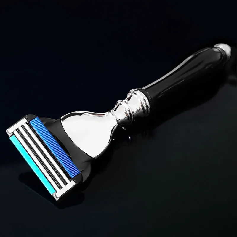 Manual Razor with Black Durable Handle for Men Shaving Tool Gift 241230