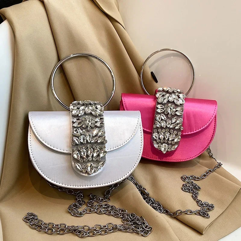 Women Evening Bags Shiny Rhinestone Clutch Money Purses Fashion Shoulder Bag Handbag Wedding Party Dinner Bag 241231