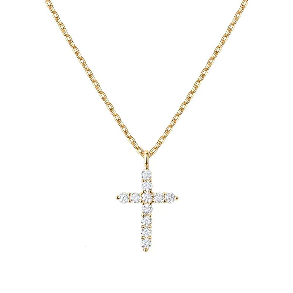 full dia cross light zircon collarbone chain necklace female niche highend accessory