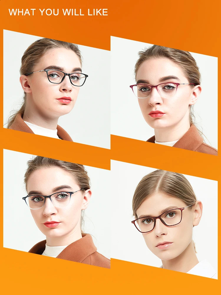 OCCI CHIAR Cat Eye Blue Light Glasses Frame Women Computer Glasses Decorative Myopia Prescription Eyeglasses Frames false Eyewear 241230