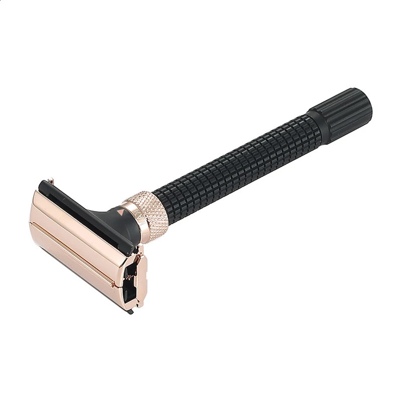 3 Colors Men Shaving Adjustable Safety Razor Double Edge Beard Trimmer Butterfly Open Brass Long Handle Manual Shaver 241230