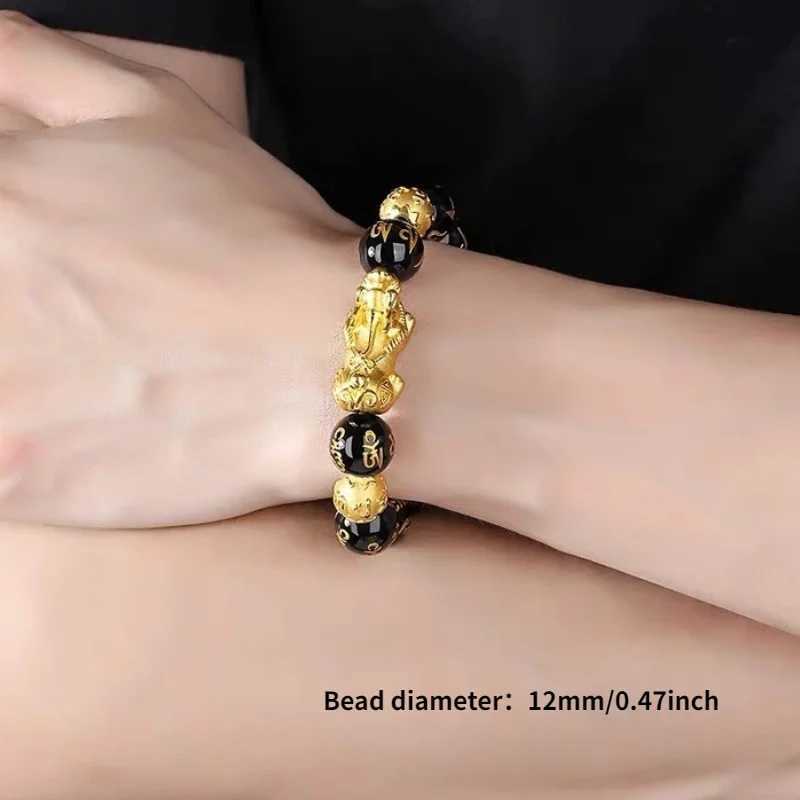 1 Obsidian Bead Bracelet Pixiu Bracelet Black Wealth Bracelet Womens Lucky Bracelet W241231