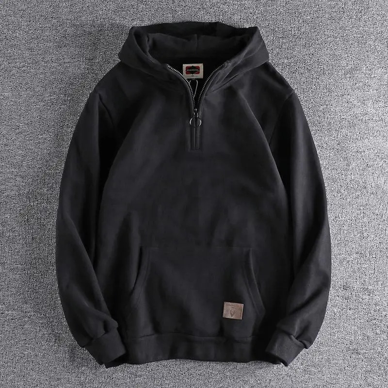Man Hoodies with Zipper Solid Sweatshirts for Men Pocket Cotton Harajuku Fashion Clothing Deals Y2k Vintage Emo 241230