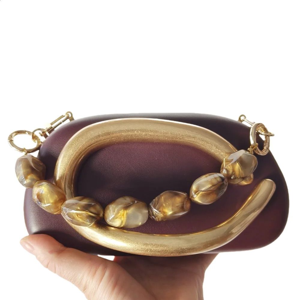 Acrylic Purses Evening Clutch Bag Marbling Handbags for Women Cross Body Bag with Pearl Chain Formal Wedding Prom Party Wallet 241231