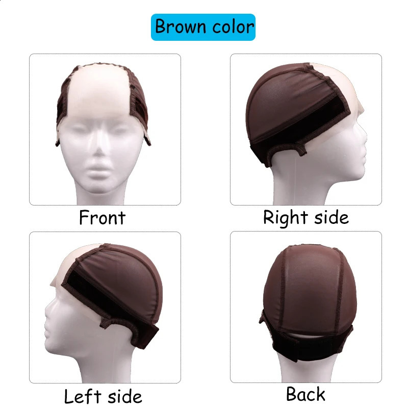 Hd Lace Wig Cap With Velvet Grip Band For Women U Part Lace Wig Caps For Making Wigs Brown Beige Wig Grip Cap With Lace 241230