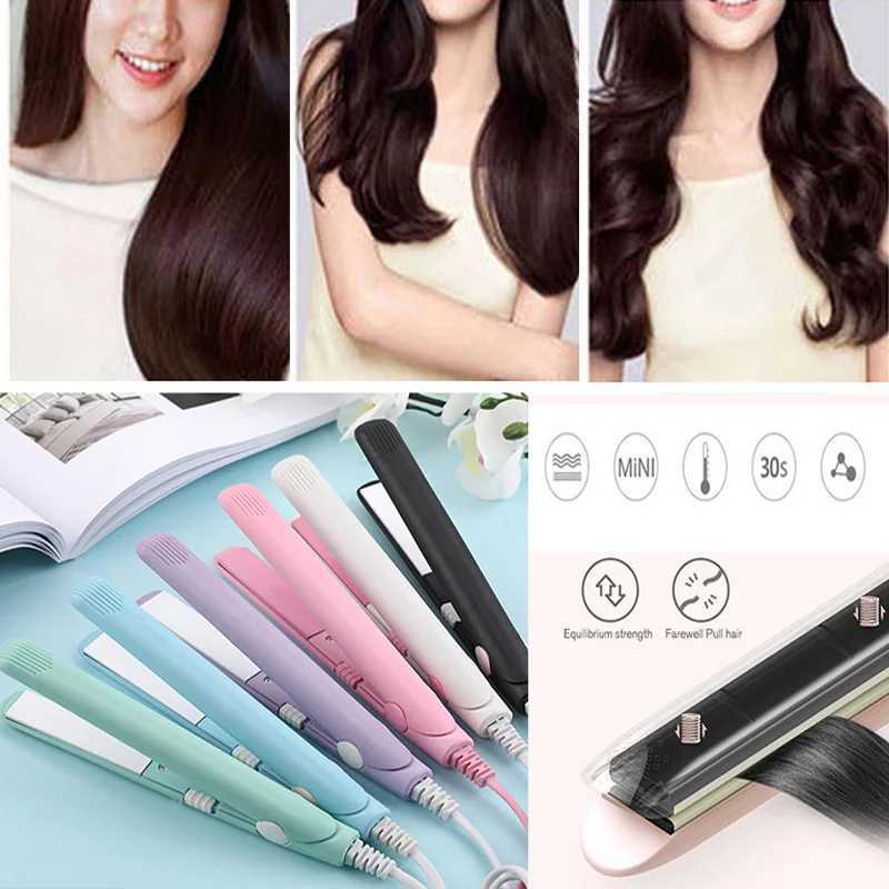 Mini portable hair straightener flat hair straightener iron ceramic dry and wet constant temperature hair straightener W241231
