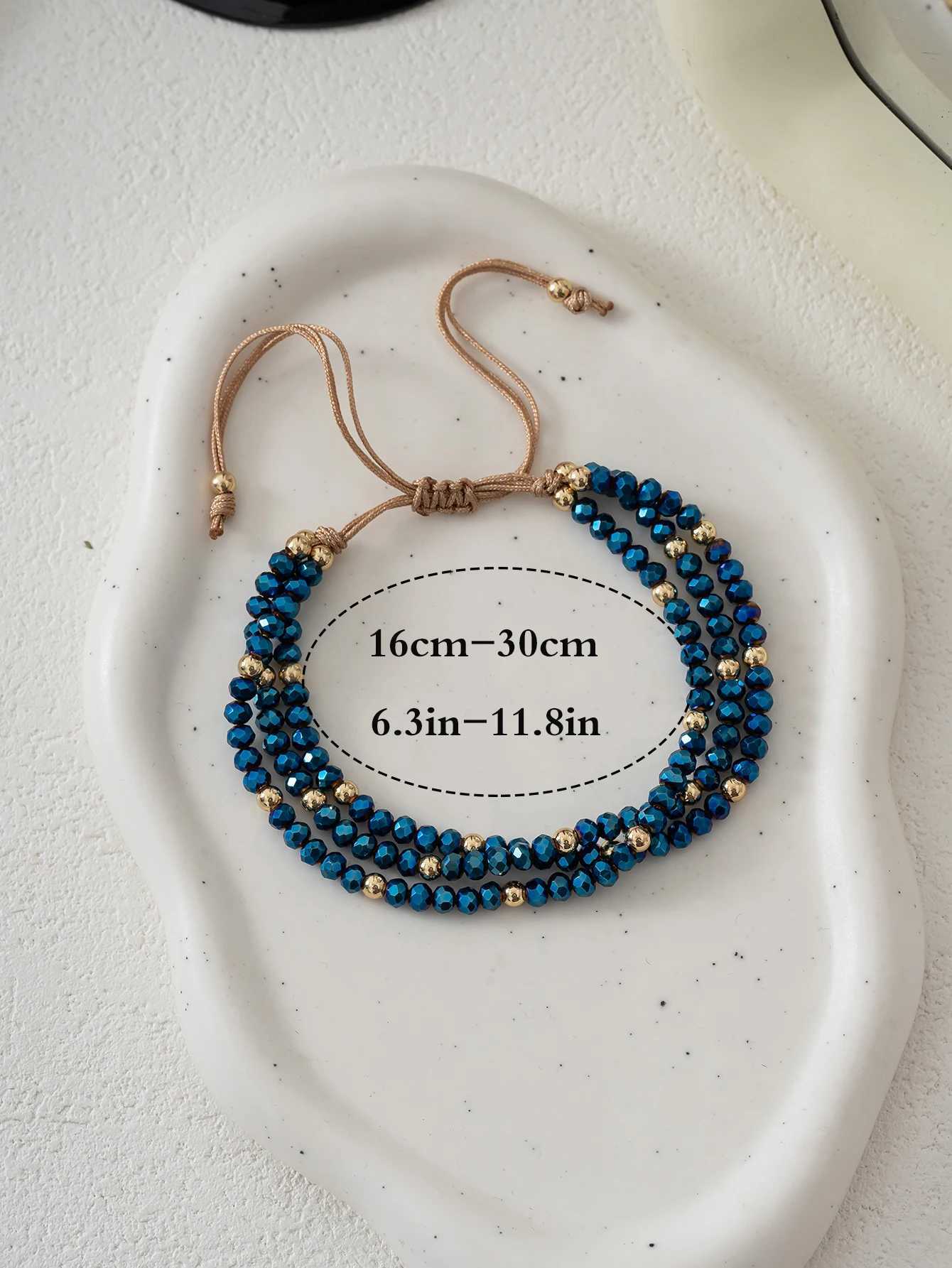 Bohemian handmade colorful crystal bead bracelet suitable for womens holiday party jewelry W241231