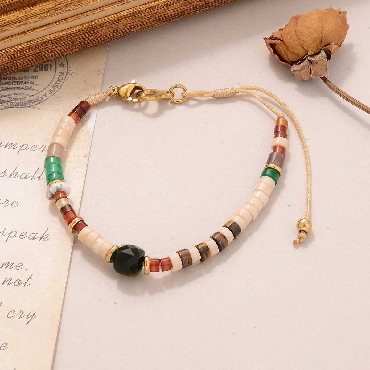 Bohemian Colorful Charm Beads Adjustable Womens Bracelet Cadeau Womens Bracelet W241231