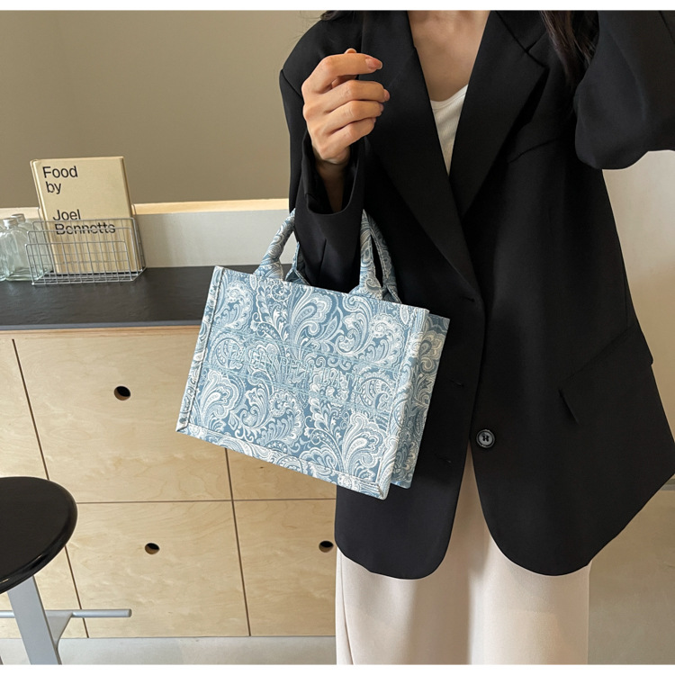 Free shipping designer bag Shoulder Bags Fashionable Small large capacity new single Stitched bag tote bag off Blue White Pink discount