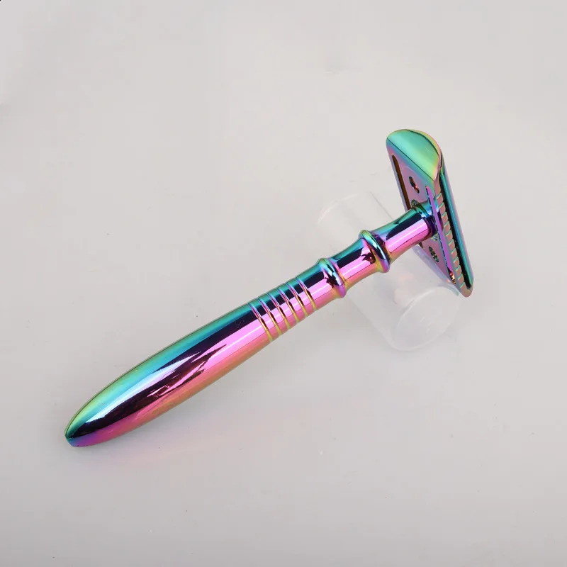 Rainbow Colored Zinc Alloy Safety Shaver Colorful Manual Shaver Scraper Anti Scratch Knife Barber One Blade Razor 241230