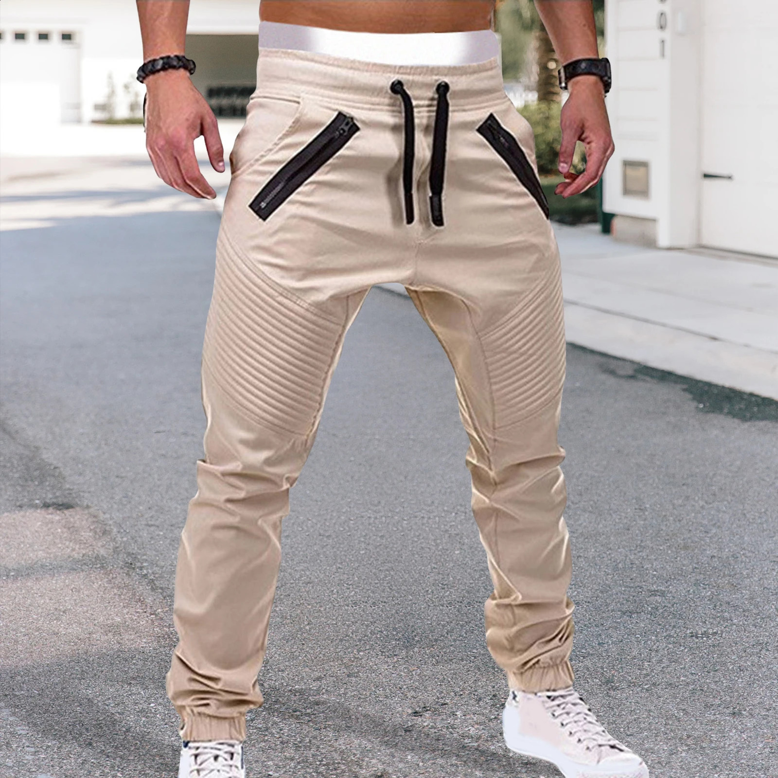 Sweatpants Pants Straight Fitness Long Breathable Sports Men Leg Stretch Gym Outdoor Trousers Winter Joggers Pa 241230